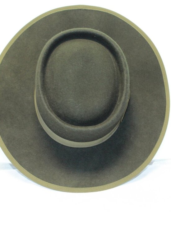 Olive & Pique Green VIDA Adult Adjustable 100% Wool Felt Gambler Bolero Hat NWT main image 14